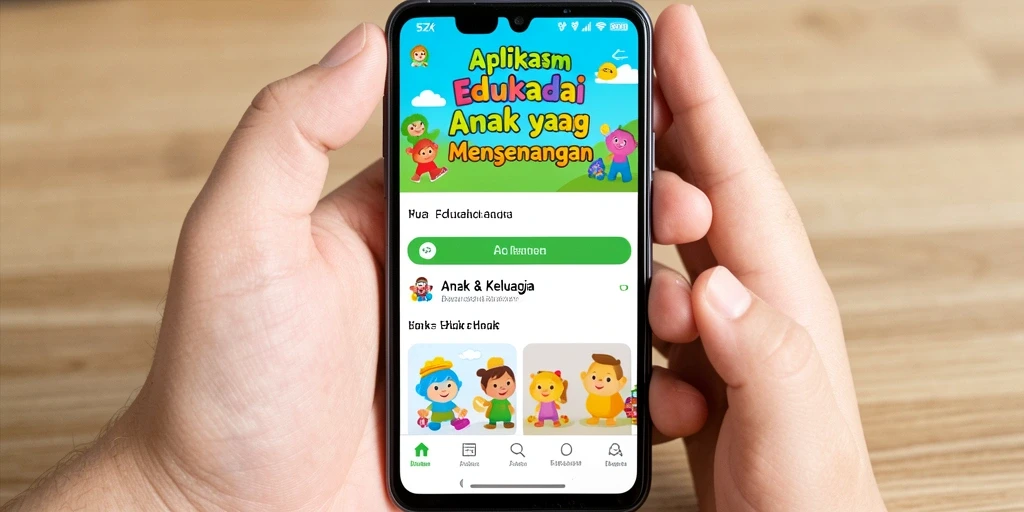 Antarmuka aplikasi 5ZK yang ramah anak, penuh warna dan interaktif.