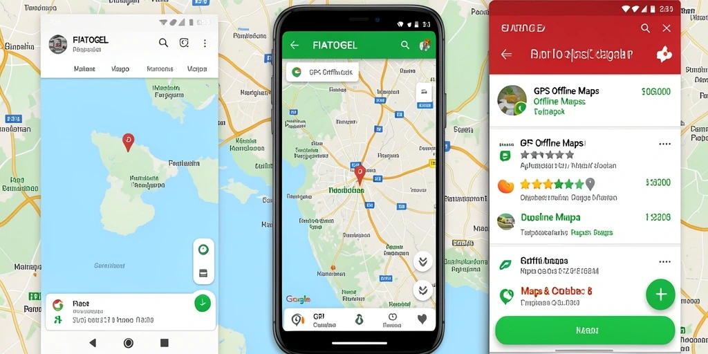 Tampilan antarmuka pengguna FIATOGEL untuk GPS Offline Maps.