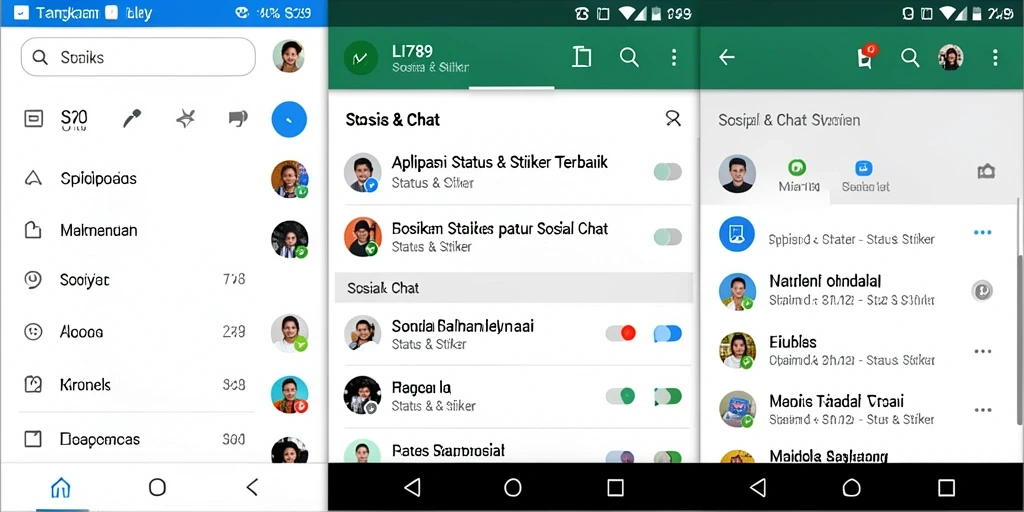 Screenshot utama LI789 menampilkan antarmuka penuh warna dengan pilihan stiker.