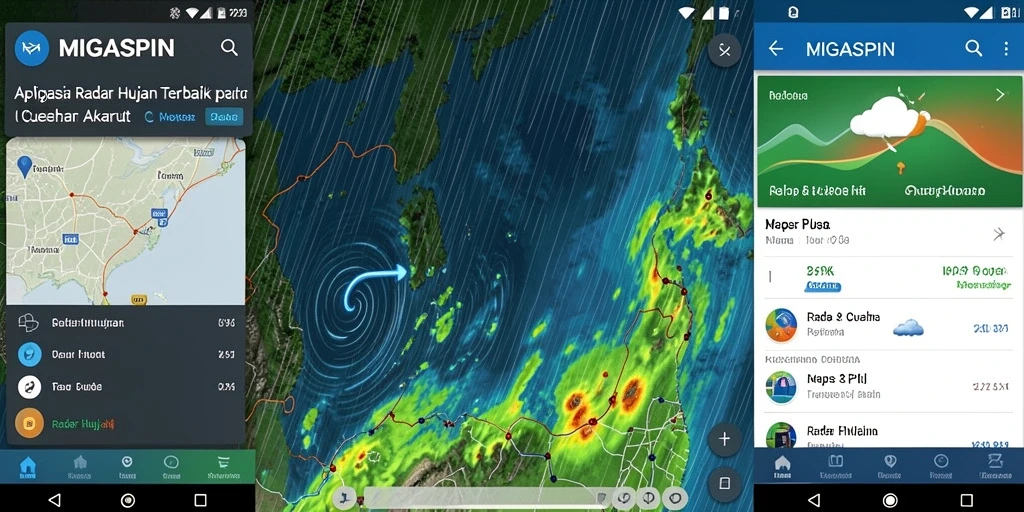 Tampilan antarmuka MIGASPIN dengan informasi radar hujan yang jelas.