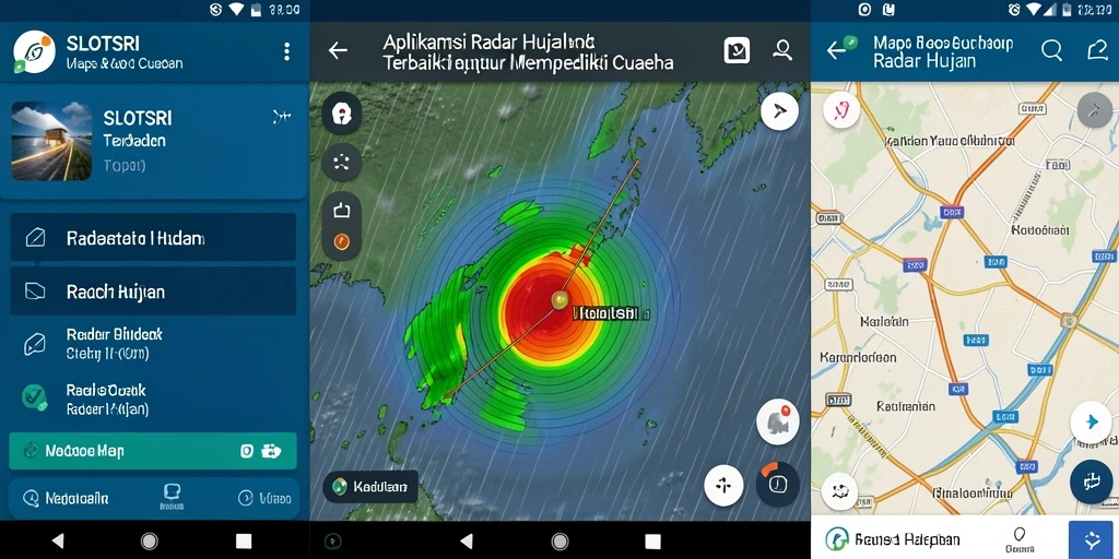 Antarmuka SLOTSRI menampilkan peta radar hujan yang detail dan informatif.