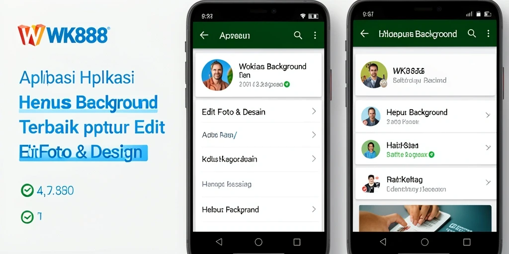 Tampilan antarmuka aplikasi Hapus Background WK888 yang sederhana dan efisien.