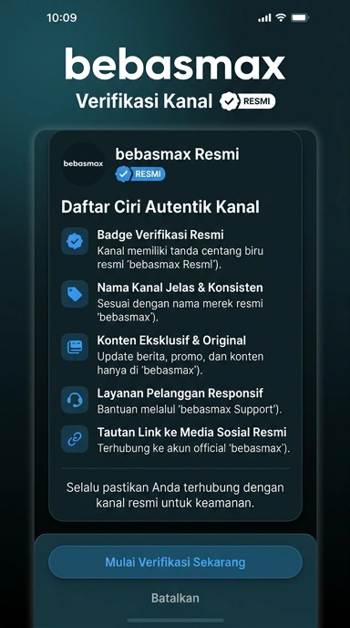 Tampilan kanal resmi bebasmax